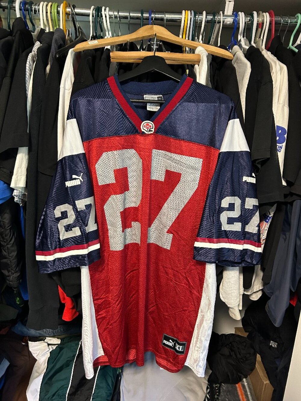 Montreal Alouettes Vintage Puma CFL Football #27 Pringles Jersey - Size XL